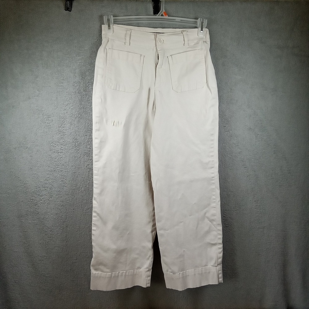 Bagatelle Collection Cream Wide Leg Utility Pants High Rise Cropped‎ Size 6